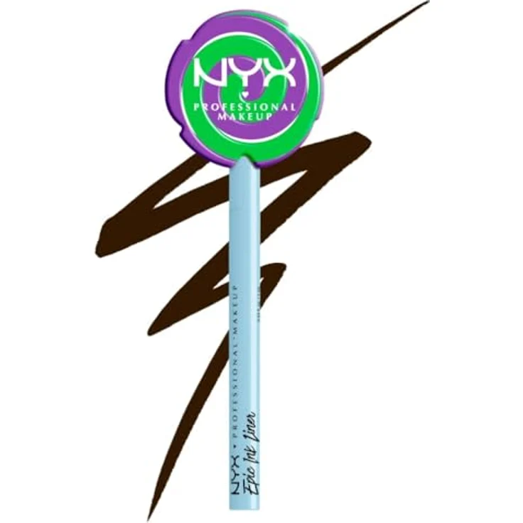 NYX PROFESSIONAL MAKEUP Candy Swirl Liner, wasserfester Eyeliner mit flexibler Pinselspitze, für definierte Lidstriche, Farbe: Milk Chocolate – Bild 2