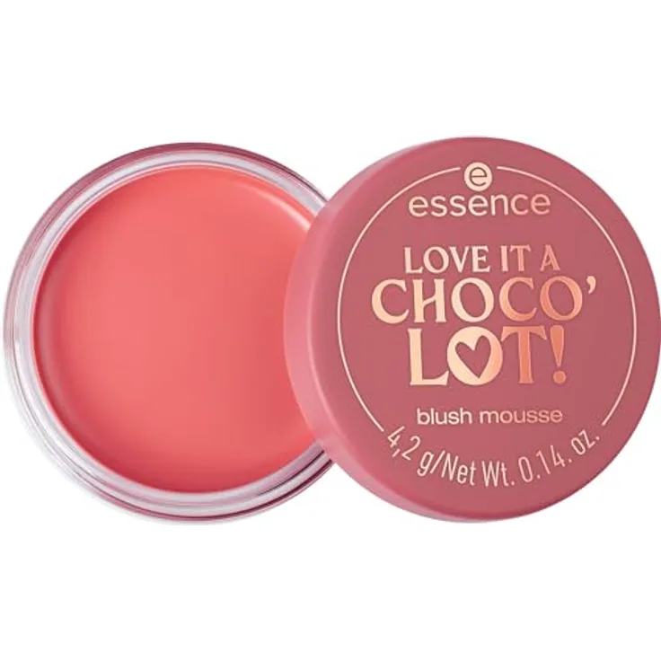 Essence Cosmetics LOVE IT A CHOCO' LOT! Blush Mousse, Nr. 01 Pink, Intensiv Matt, Vegan, 4.2g Pack
