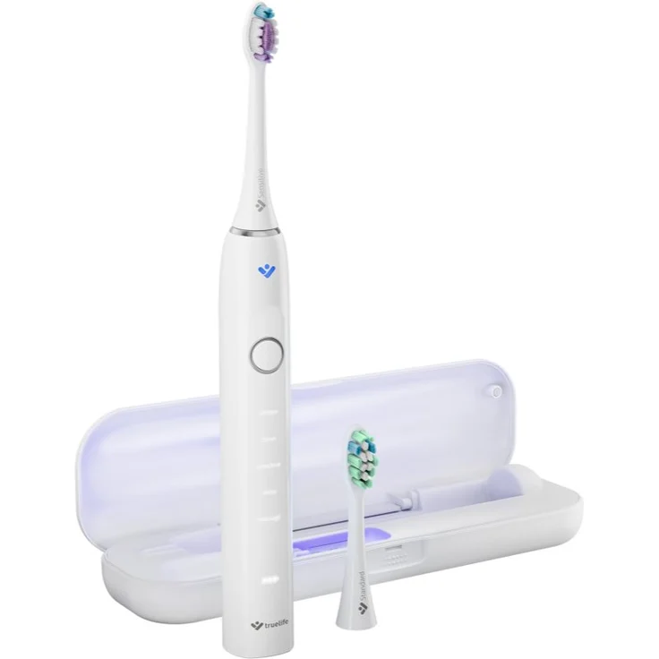 TrueLife SonicBrush Clean70 UV, Schallzahnbürste mit Plaque-Entfernung, weiß, inkl. Ersatzköpfe und USB-C Ladekabel