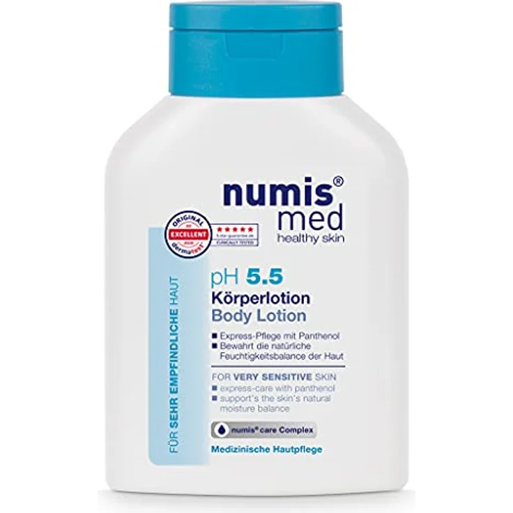 numis med Bodylotion ph 5.5 - Hautberuhigende Körperlotion für sehr empfindliche & sensible Haut - vegane Hautpflege ohne Silikone, Parabene & Mineralöl - 200 ml – Bild 1