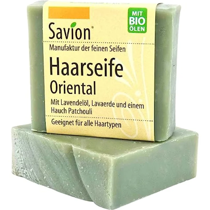 Savion Haarwaschseife Oriental | Bio & Natürlich | Lavendelduft & Patchouli | Vegan | Palmölfrei | Plastikfrei, 85g – Bild 1