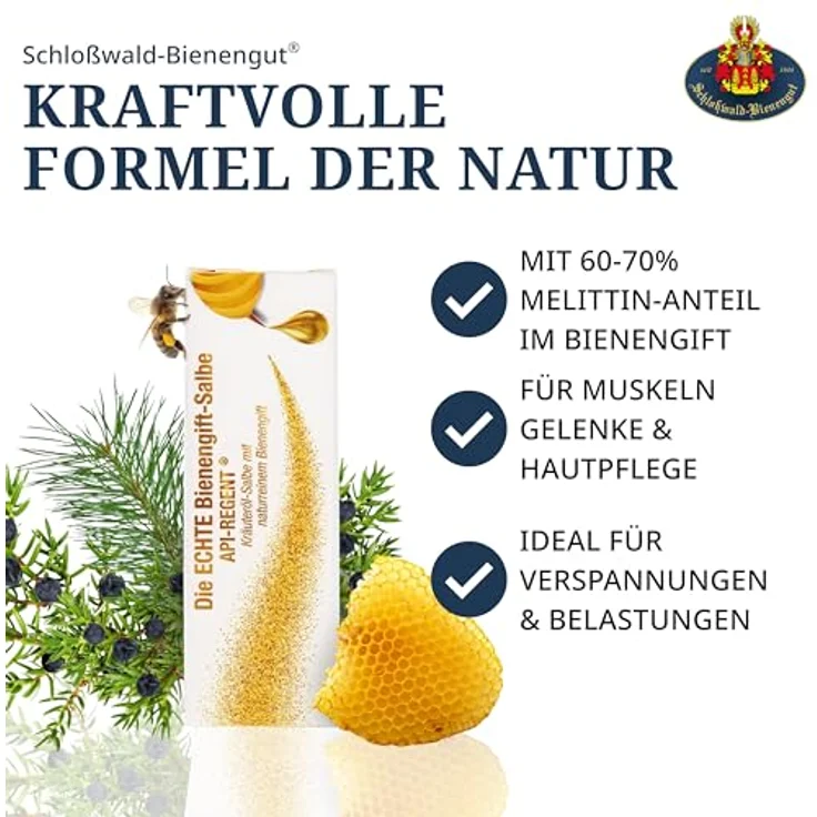 Api-regent Echte Bienengift-Salbe, Körpercreme mit 60-70% Melittin, 50 ml, dermatologisch getestet, Made in Germany – Bild 4