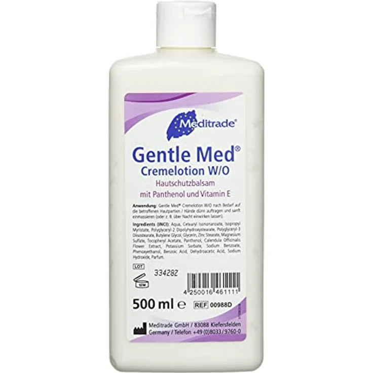 MediTrade Gentle Med® Cremelotion - Hautbalsam mit Panthenol, 500 ml - Wasser-in-Öl-Emulsion für empfindliche Haut – Bild 2