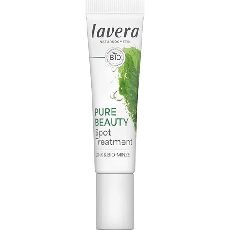 Lavera Nachtpflege Pure Beauty Spot Treatment, punktuelles Gel gegen Unreinheiten mit Zink und Bio-Minze, 15 ml