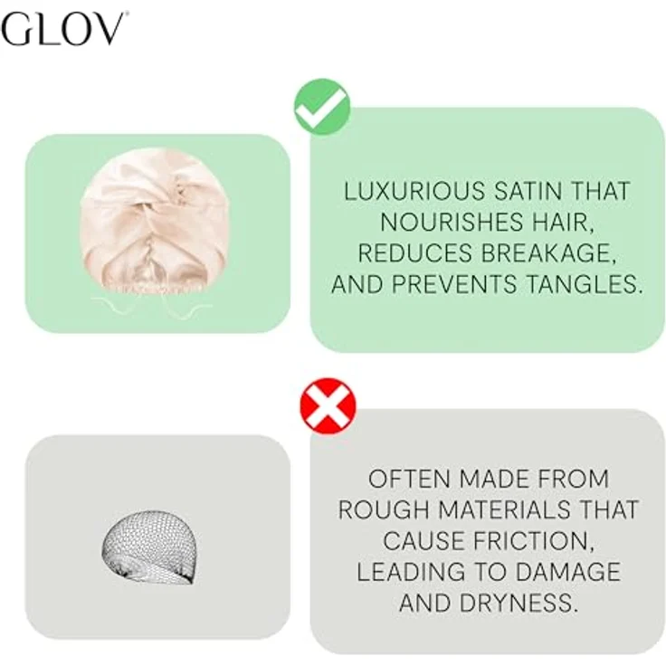 GLOV Schlafmütze Damen, Satin Haarhaube für Langes Lockiges Haar, Einheitsgröße, Schutz vor Frizz und Haarbruch – Bild 5
