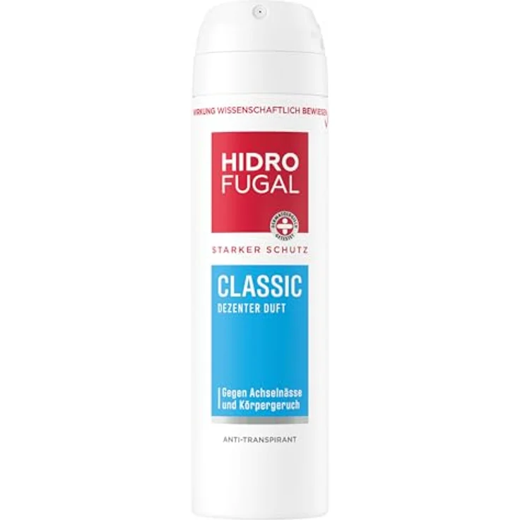 Hidrofugal CLASSIC Deo Spray, starkes Antitranspirant ohne Ethylalkohol, 150 ml, zuverlässiger Schutz gegen Achselnässe und Körpergeruch, dezenter Duft – Bild 1