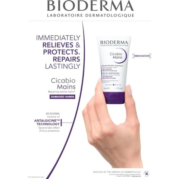 Bioderma Cicabio Mains 50ml, Reparierender Barriere-Balsam für empfindliche Haut der Hände – Bild 5
