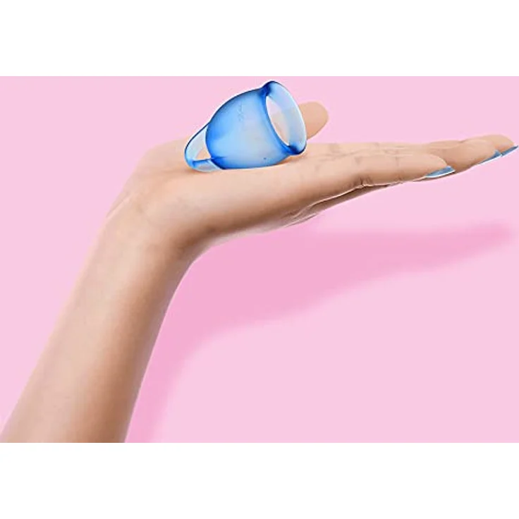 Satisfyer Feel Confident Menstrual Cup, Menstruationstasse Set mit 15 ml und 20 ml, dunkelblau, hypoallergen, wiederverwendbar, umweltfreundlich – Bild 4