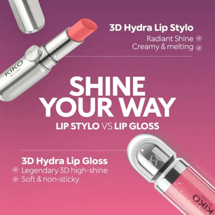 KIKO Milano 3D Hydra Lipgloss, hydrierendes Lipgloss mit hochglänzendem Finish, Farbton 32 Pearly Natural Rose, 6.5 ml – Bild 10