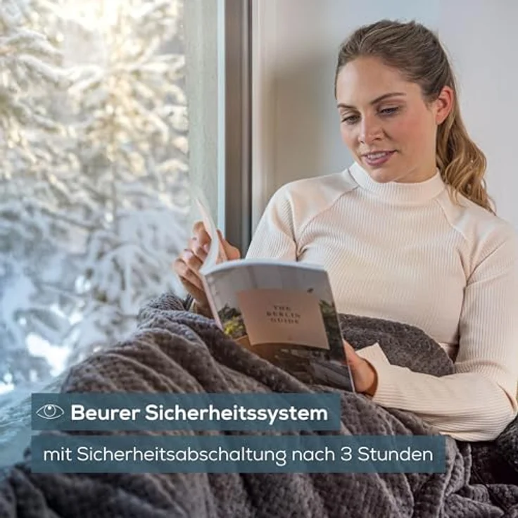 BEURER Heizdecke HD 65, weiche, maschinenwaschbare Wärmezudecke mit 3 Temperaturstufen und Sicherheitsabschaltung, dunkelgrau – Bild 5