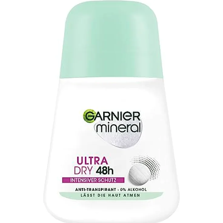 Garnier Anti-Transpirant, Intensiver Schutz vor Körpergeruch & Achselnässe, Bis zu 48 Stunden Wirkung, Mineral UltraDry, 1 x 50 ml