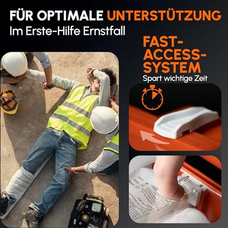 HELDENWERK Erste Hilfe Koffer DIN 13157:2021, inkl. Wandhalterung, 5 Aufkleber & Plombe, Verbandskasten für Betrieb, Büro und Zuhause – Bild 5