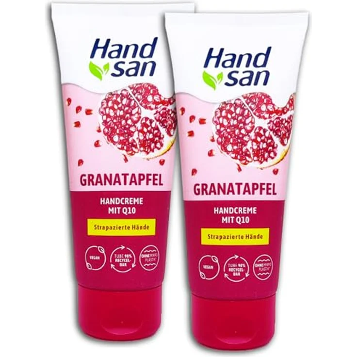 Handsan Handcreme Granatapfel mit Q10, strapazierte Hände, 90 ml – Bild 2