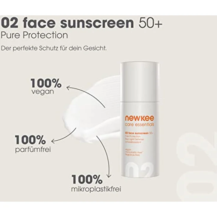 newkee Gesicht Sonnencreme LSF 50+ (30 ml), Sonnencreme mit Sofort Schutz, Vegan – Bild 4