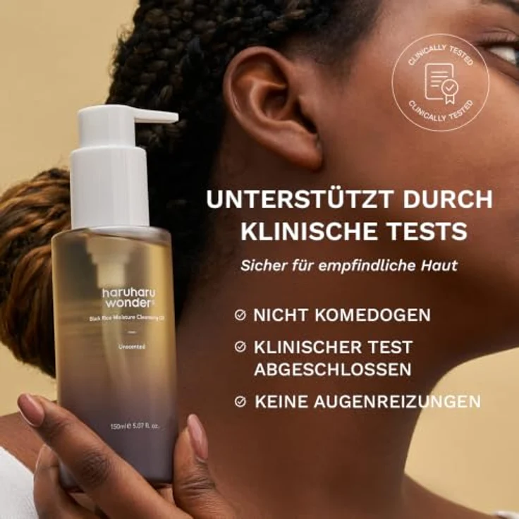 Haruharu Wonder Black Rice Moisture Öl, Gesichtsreinigung für empfindliche Haut, 150 ml, vegan, feuchtigkeitsspendend, parfümfrei – Bild 4