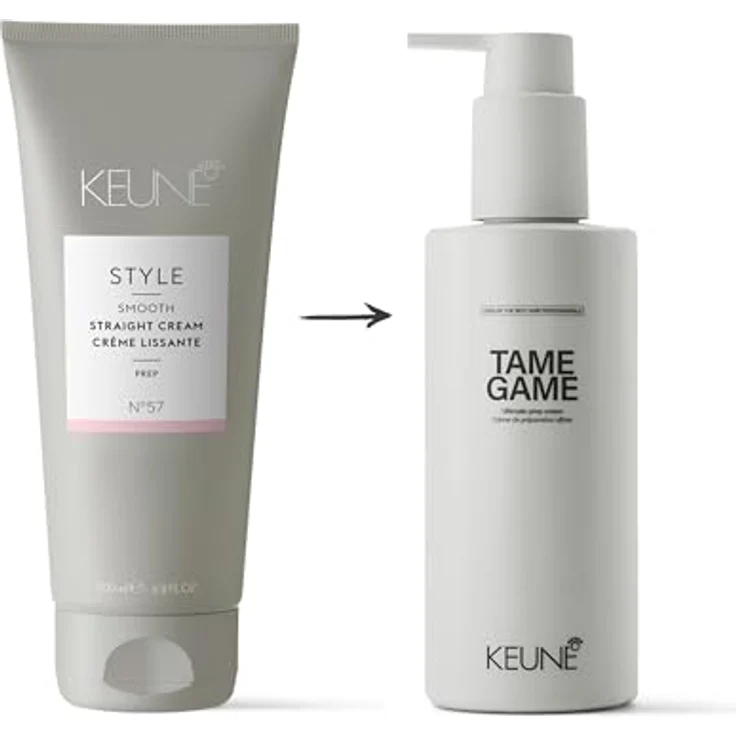 Keune Style Heat Protect Tame Game Ultimate Prep Cream, 200ml, schützt bis 230 °C, spendet Feuchtigkeit und bändigt Locken – Bild 4