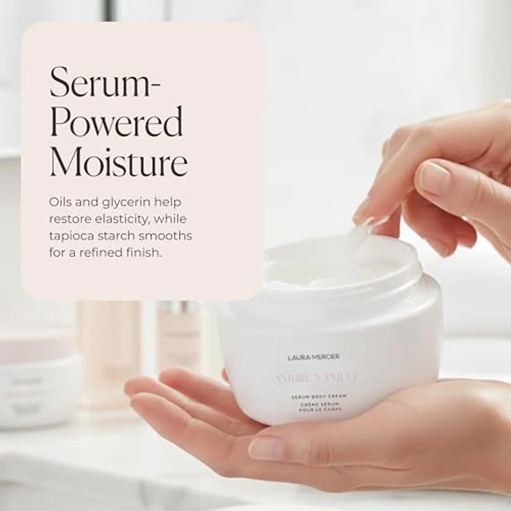 Laura Mercier Serum Body Cream, luxuriöse 200 ml Körpercreme mit feuchtigkeitsspendender Textur und Meeresalgen-Duft – Bild 5