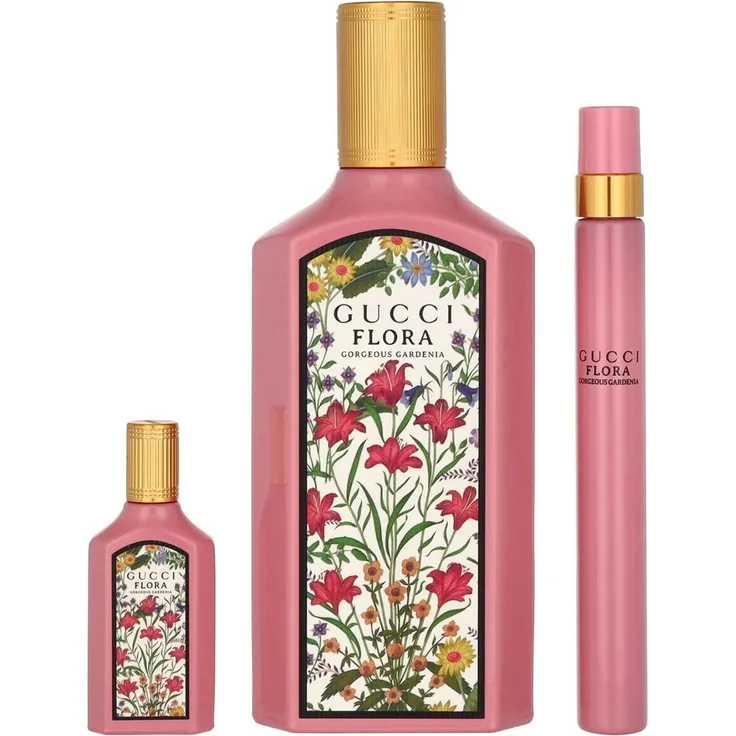 Gucci Flora Gorgeous Gardenia, Damen-Duftset mit EDP 100 ml, EDP 10 ml und EDP 5 ml