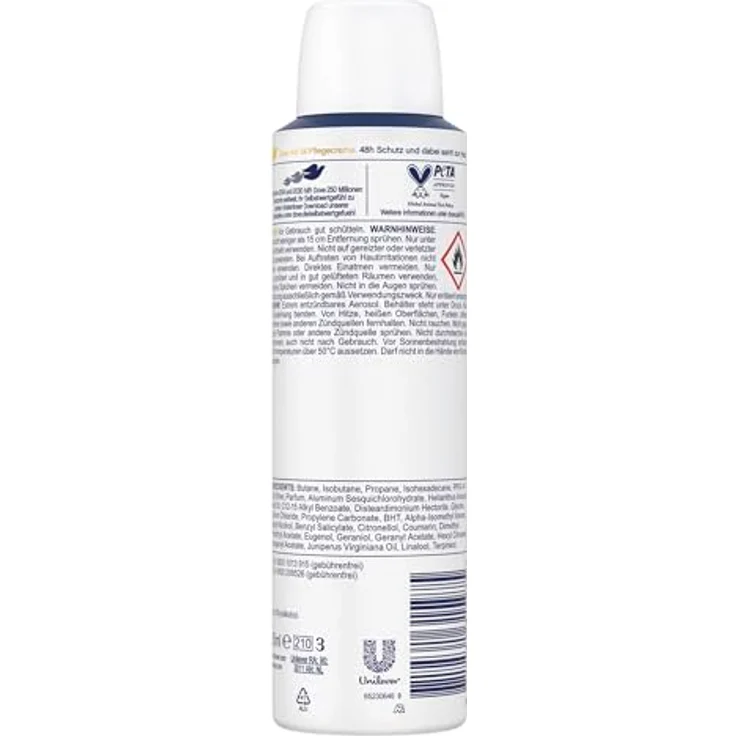 Dove Spray Original 0% Deodorant 150 ml – Bild 4