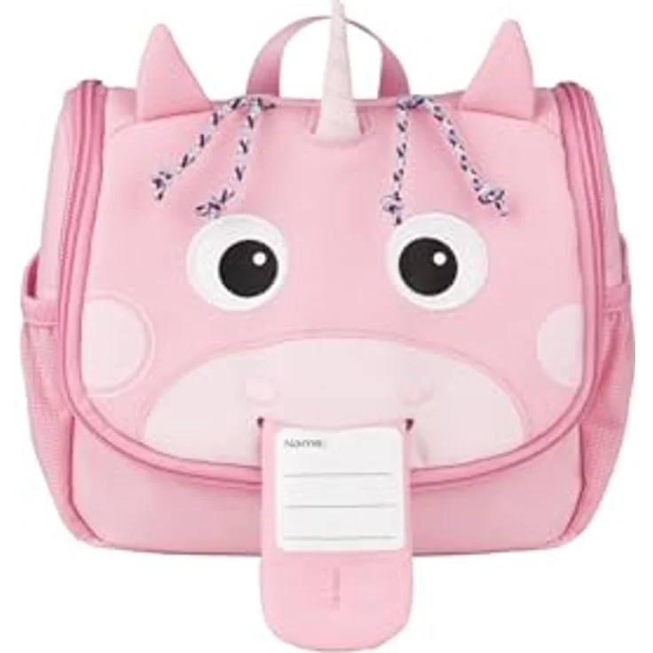 Affenzahn Necessaire Toilettentasche, Pink, 2 l mit gestickten Details, kleinem Haken und recyceltem Material – Bild 6