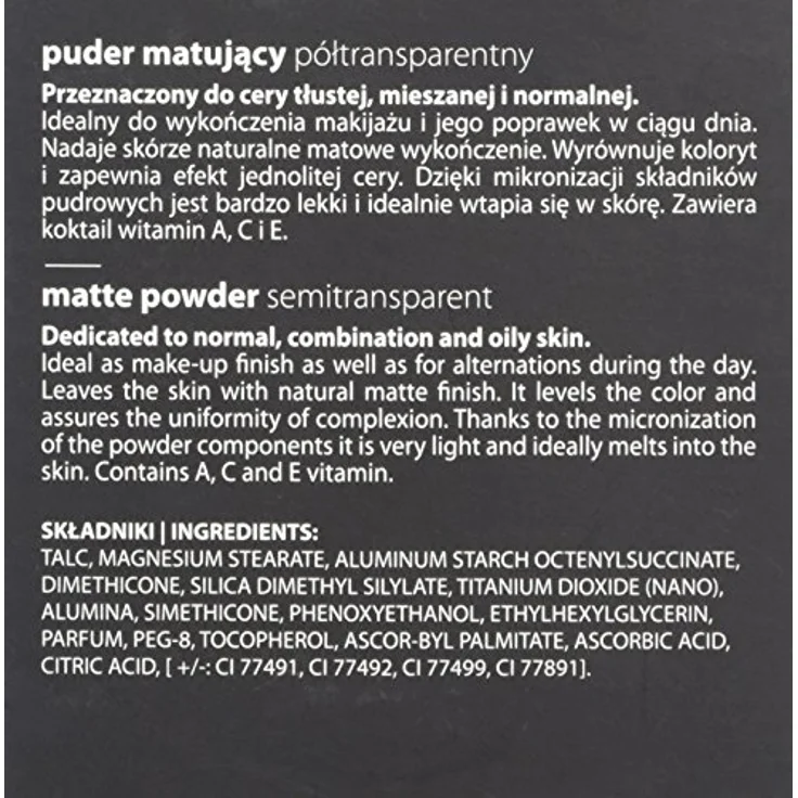Paese Cosmetics 1A Warm Beige Semi-Transparent Matte Powder, 9g - Halbtransparentes mattes Puder für einen gleichmäßigen Teint, geeignet für normale und Mischhaut – Bild 3