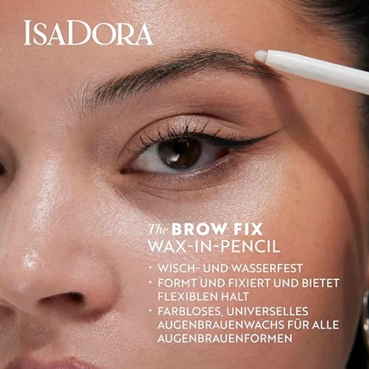 Isadora Brow Fix Wax-In-Pencil (Clear, 25 g) - Formt und fixiert mit flexiblem Halt, wisch- und wasserfest, vegan – Bild 3