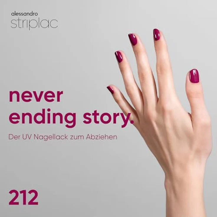 alessandro Striplac UV-Nagellack Never Ending Story, deckend & kratzfest bis zu 15 Tage, leichtes Auftragen, schonende Abziehtechnologie, vegan, lila, 6,5ml – Bild 2