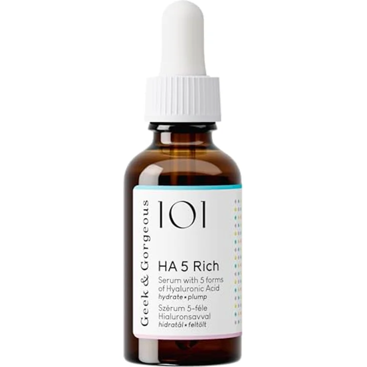 Geek & Gorgeous - HA 5 Rich - Hyaluron Serum Gesicht, mit 5 Hyaluronsäurearten, feuchtigkeitsspendend und straffend, für normale und trockene Haut, 30 ml – Bild 4