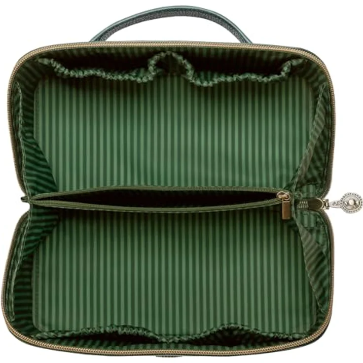 Pip Studio Cyrille Kosmetiktasche, Beauty Case aus veganen Materialien mit 2 Fächern und 5 Taschen, grün – Bild 3