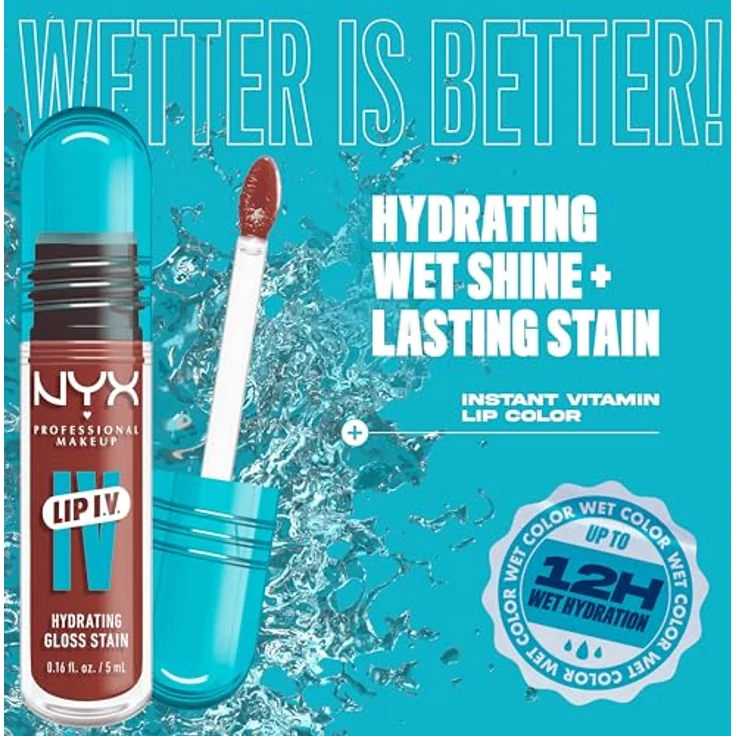 NYX Professional Makeup LIP IV Glanz Lipgloss, feuchtigkeitsspendend, 5 ml, Farbe Drippi – Bild 3