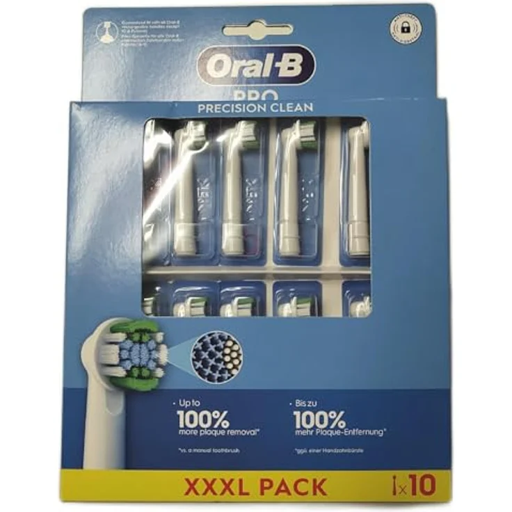 Oral-B Pro Precision Clean Ersatzbürstenköpfe, 10 Köpfe mit X-förmigen Borsten für effektive Plaque-Entfernung – Bild 1