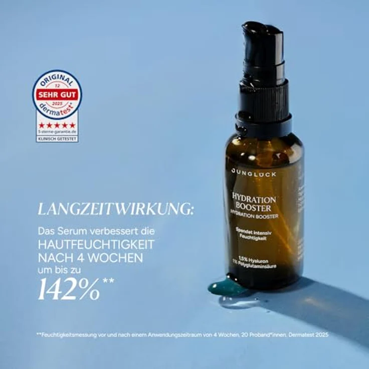 Junglück Hydration Booster Gesichtsserum, 30 ml mit 1,5% Hyaluronsäure und intensiver Feuchtigkeitsversorgung – Bild 3