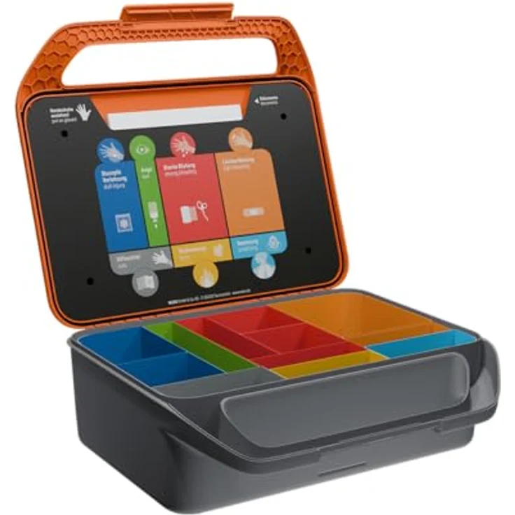 WERO Erste-Hilfe-Koffer Smart Case groß DIN 13157 - kompakt, robust, staub- & spritzwassergeschützt, mit Farbleitsystem und Wandhalterung – Bild 4