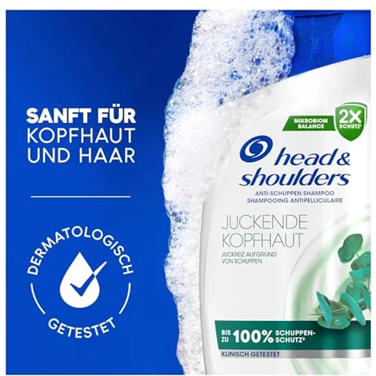 Head & Shoulders Juckende Kopfhaut Anti-Schuppen-Shampoo 300ml, Eukalyptus, 100% Schuppenschutz, Recyceltes Plastik, Sauberes Frischegefühl – Bild 5