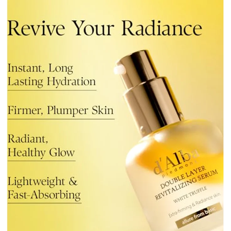 d'Alba Italian White Truffle Double Layer Revitalizing Serum, Gesichtsserum mit 100 Stunden Hydratation, 30 ml – Bild 4