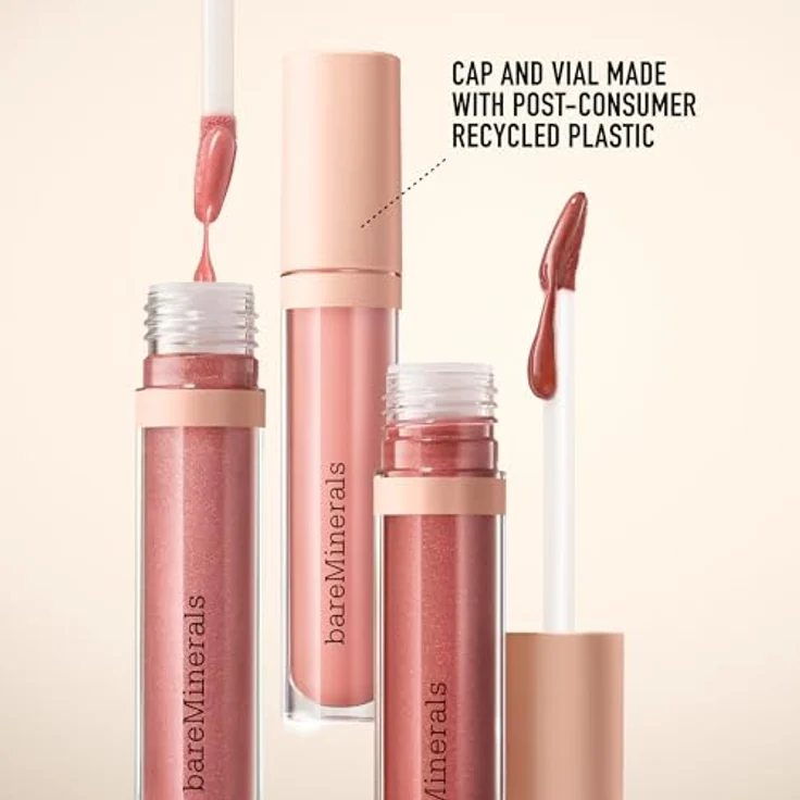 bareMinerals Mineralist Lip Gloss-Balm, feuchtigkeitsspendender Lipgloss für Damen, 4 ml, schimmernde Farben in zartem Rosa bis tiefen Beerentönen – Bild 5