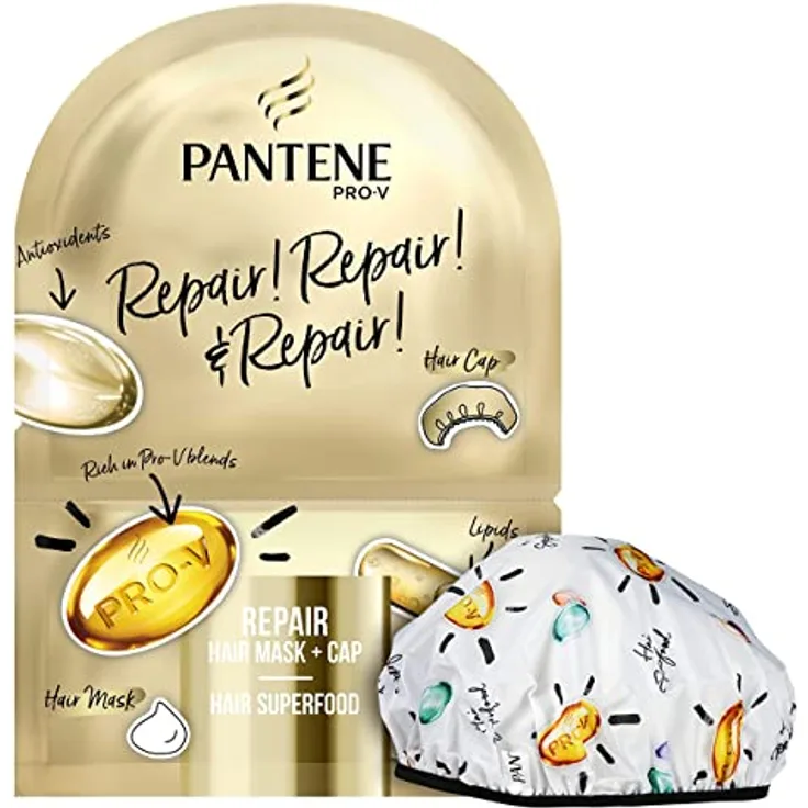 Pantene Pro-V Repair! Repair! & Repair! Reparatur Haarmaske + Haube 20ml, Haarkur, Beauty, Haare Kur, Haar Mask, Haar Pflege Kur, Haarpflege
