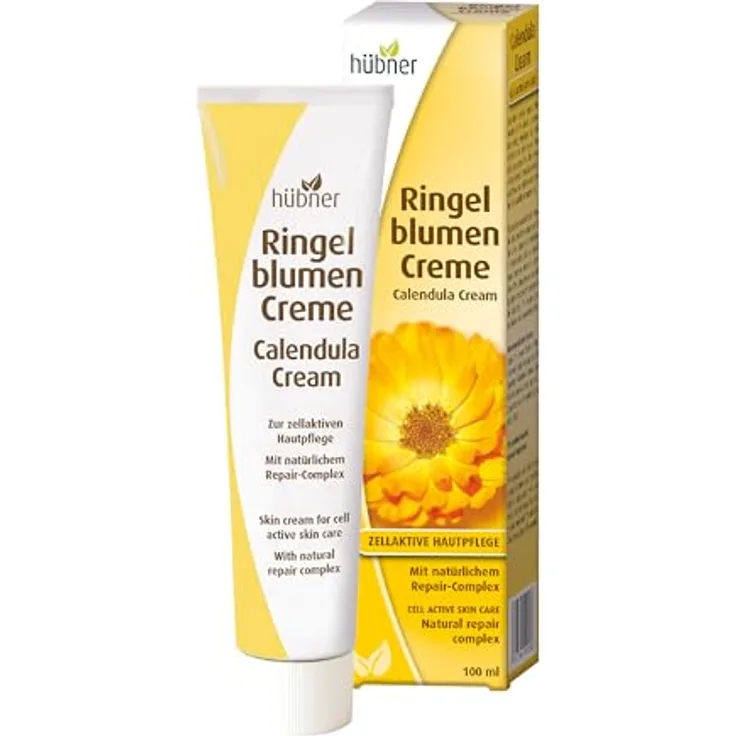 Hübner Ringelblumen Creme 100ml | Für Gesicht und Körper | Mit pflanzlichen Fetten und Ölen sowie einem natürlichen Repair-Komplex | Fördert Zellerneuerung der Haut | Ohne Lichtschutzfilter
