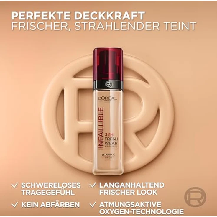 L'Oréal Infaillible 32H Fresh Wear Foundation 30 ml Nr. 60 - Rose Ivory – Bild 4