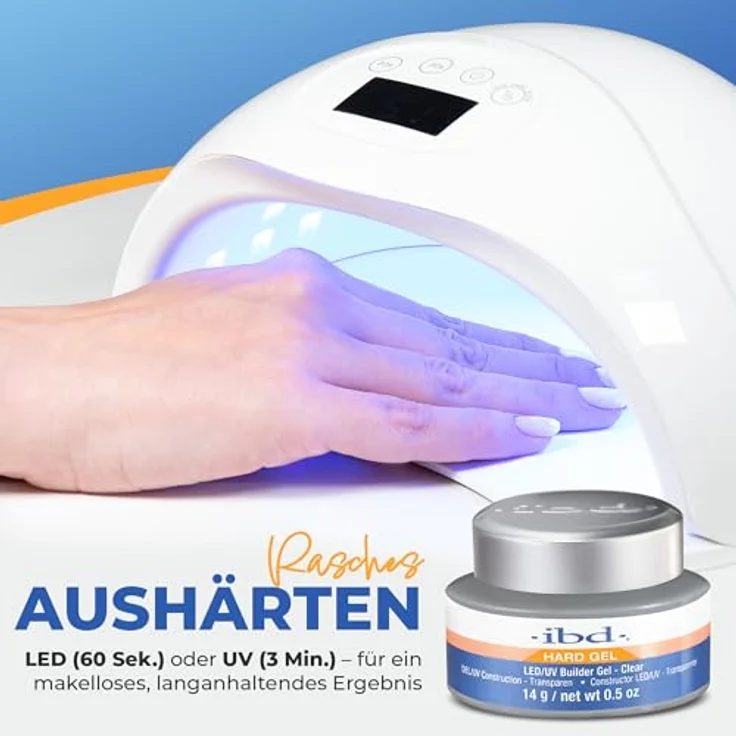 IBD Hard Gel – LED/UV Builder Gel Clear, 1 x 14 g – schnelles Aushärten, formaldehyd- und toluolfrei, für Nagelaufbau zu Hause – Bild 4