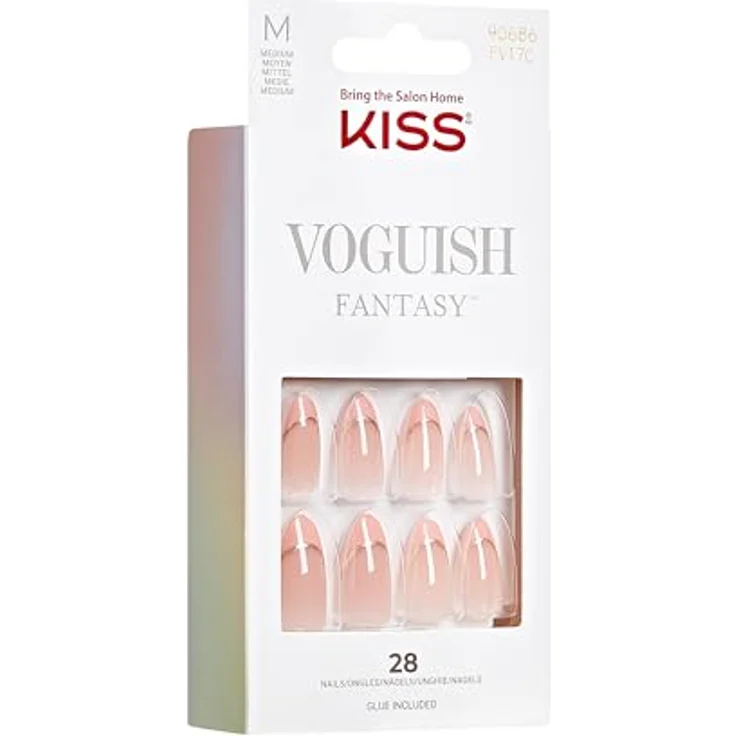 KISS Voguish Fantasy French eclatant, rosa Gelnägel Set mit 28 Kunstnägeln, kleber und Manikürestift – Bild 2