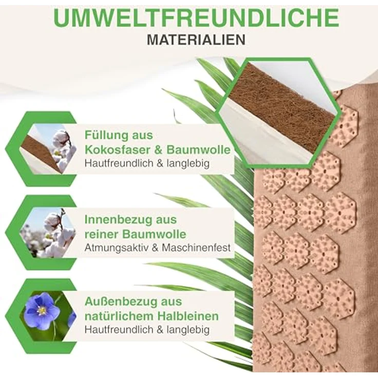 BACKLAxx® Massagegerät Akupressur Lendengürtel, Intensitätsregulierung durch Klettverschluss, umweltfreundliches Halbleinen, 736 Spitzen gegen Rückenschmerzen – Bild 4