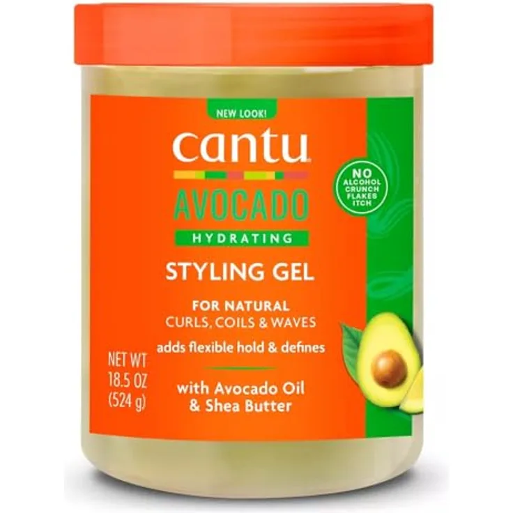CANTU Avocado Hydrating Gel Flexibler Halt mit Avocadoöl und Sheabutter 18,5 oz / 524 g, Frizzy