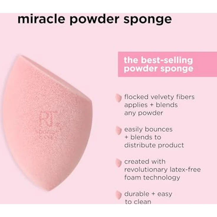 Real Techniques MIRACLE POWDER Puderschwamm, Dekorative Kosmetik Make-up Accessoires – Bild 5