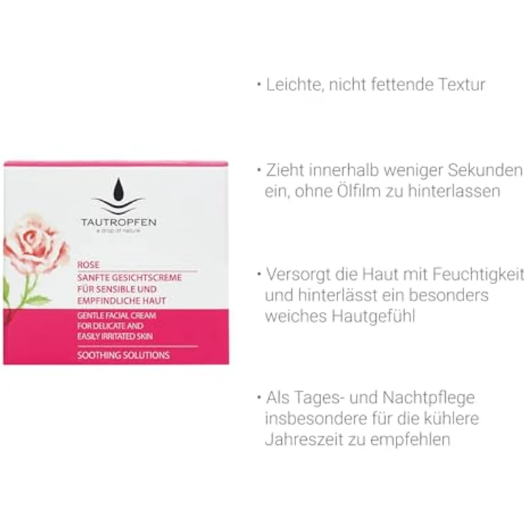 Tautropfen Soothing Rose Sanfte Gesichtscreme 50 ml – Bild 2