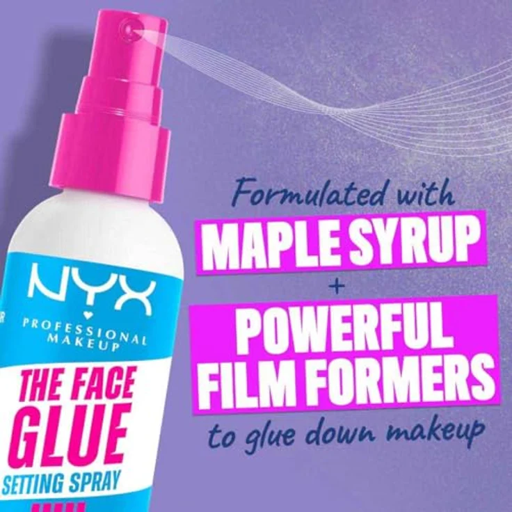 NYX Professional Makeup The Face Glue Extreme Hold Makeup Setting Spray, vegan mit 24 Stunden Halt und antioxidativen Eigenschaften – Bild 3