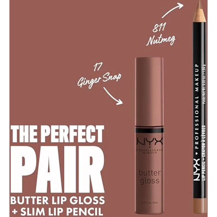 NYX Professional Makeup Butter Gloss Lipgloss, Farbton 17 Ginger Snap, 8 ml, hochglänzend, feuchtigkeitsspendend, glättet und kaschiert Linien – Bild 4