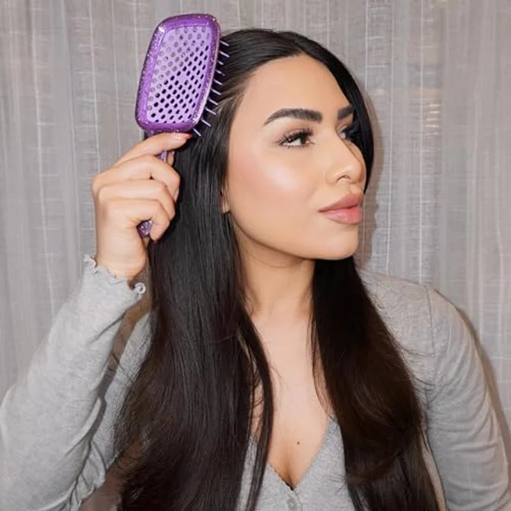 UNbrush Glitter Collection Detangling Hair Brush, Amethyst Detangler mit 105 Borsten für nasses und trockenes Haar, Unisex – Bild 4