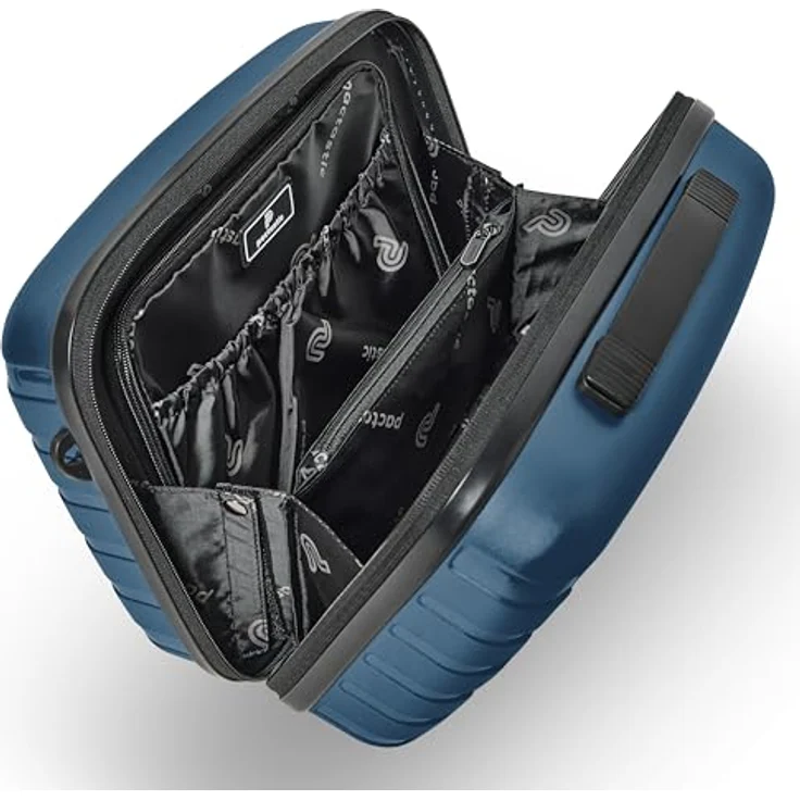 Pactastic Beautycase Collection 04, Polypropylen - Organisiertes Reiseset mit geräumigen Reißverschlussfächern, bequemer Crossbody-Tragegurt, Schwarz – Bild 3
