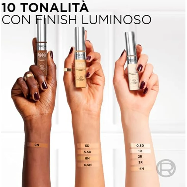 L'Oréal Paris Accord Parfait Radiant Serum Concealer, mittlere Abdeckung, Farbton 9N, 2 Flaschen à 11 ml – Bild 4